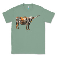 Sage Texas Longhorn Cow Classic Tee - LillyAllenDesigns