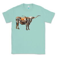 Seafoam Texas Longhorn Cow Classic Tee - LillyAllenDesigns