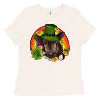Bone st patricks day baby cow shamrock rainbow gold Ladies Tee - RanaPortraitStore