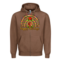Chestnut Happy holidays elf gnome Zipper Hoodie - NancyCooperArtShop