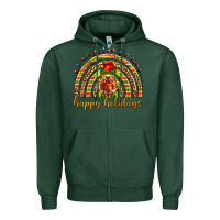 Sports Green Happy holidays elf gnome Zipper Hoodie - NancyCooperArtShop