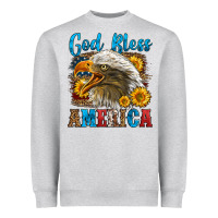 Heather Grey God Bless America Heavyweight Sweatshirt - LillyAllenDesigns
