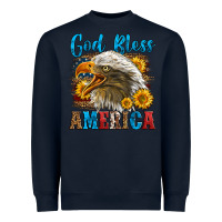 Navy God Bless America Heavyweight Sweatshirt - LillyAllenDesigns