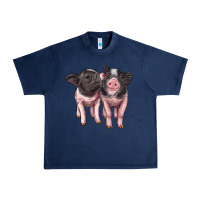 Navy cute baby pigs Urban Heavy Tee - Artiststas