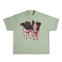 Oil Green cute baby pigs Urban Heavy Tee - Artiststas