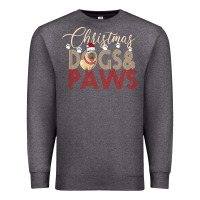 Charcoal Heather Christmas Dogs Paws Premium Sweatshirt - Bettercallsaul