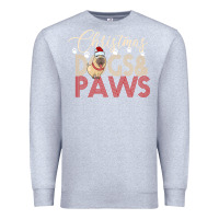 Heather Grey Christmas Dogs Paws Premium Sweatshirt - Bettercallsaul