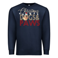Navy Christmas Dogs Paws Premium Sweatshirt - Bettercallsaul