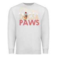 Oatmeal Heather Christmas Dogs Paws Premium Sweatshirt - Bettercallsaul