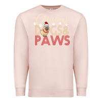Pale Pink Christmas Dogs Paws Premium Sweatshirt - Bettercallsaul