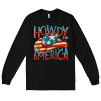 Black howdy america Long Sleeve Tee - MaliasSmallBusiness