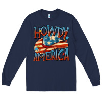 Navy howdy america Long Sleeve Tee - MaliasSmallBusiness