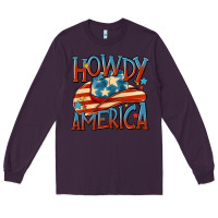 Plum howdy america Long Sleeve Tee - MaliasSmallBusiness