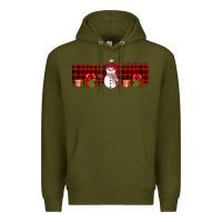 Army Green Christmas snowman Premium Hoodie - JahusDesignShop