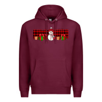 Burgundy Christmas snowman Premium Hoodie - JahusDesignShop