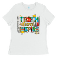 White teach love inspire Ladies Tee - texasbilliewilder