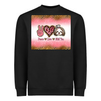 Black peace love shih tzu Heavyweight Sweatshirt - Jasminsmagicworld