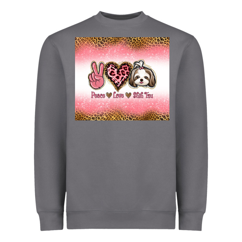 Peace Love Shih Tzu Heavyweight Sweatshirt by Jasminsmagicworld | Teevron