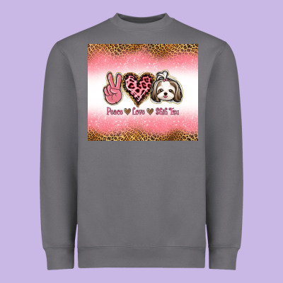 Peace Love Shih Tzu Heavyweight Sweatshirt Designed By Jasminsmagicworld