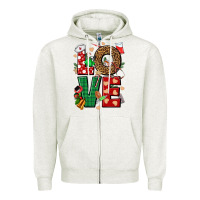 Oatmeal Heather Love Nurse Christmas Zipper Hoodie - NancyCooperArtShop