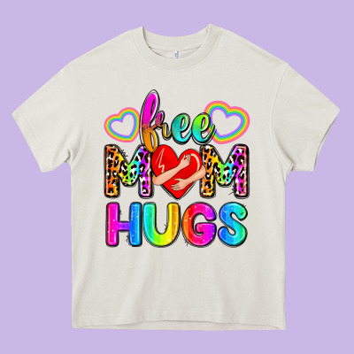 Free Mom Hugs Heavy Core Tee Designed By Zillion Design Studio