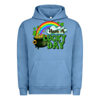 Pigment Pebble Blue Have a lucky day Urban Hoodie - CowGirlArtShop