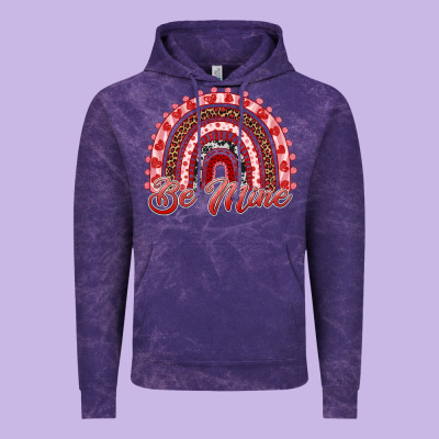 Be Mine Valentines Day Rainbow Vintage Hoodie Designed By Ranaportraitstore
