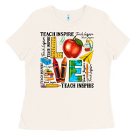 Bone teach love inspire teacher Ladies Tee - texasbilliewilder