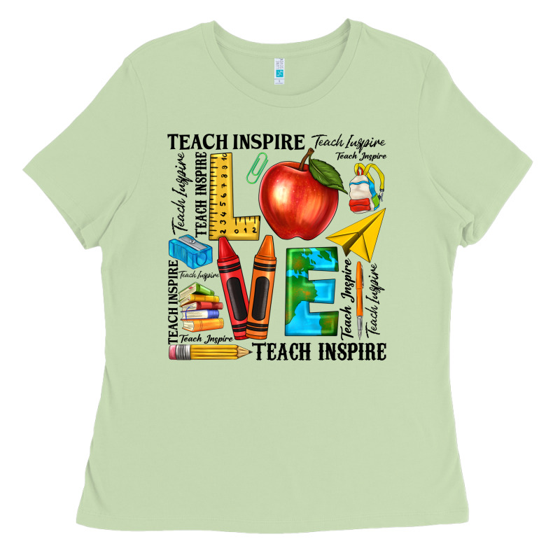 Teach Love Inspire Teacher Ladies Tee by texasbilliewilder | Teevron