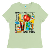 Matcha teach love inspire teacher Ladies Tee - texasbilliewilder