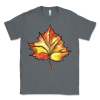 Charcoal Heather withered leaf Classic Tee - BarkalooDesign