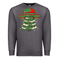 Charcoal Heather Ufo Christmas Pine Tree Premium Sweatshirt - Bettercallsaul