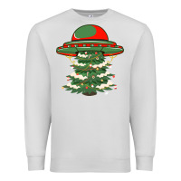 Dove Grey Ufo Christmas Pine Tree Premium Sweatshirt - Bettercallsaul