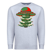 Heather Grey Ufo Christmas Pine Tree Premium Sweatshirt - Bettercallsaul