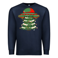 Navy Ufo Christmas Pine Tree Premium Sweatshirt - Bettercallsaul