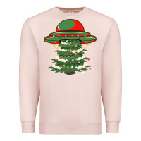 Pale Pink Ufo Christmas Pine Tree Premium Sweatshirt - Bettercallsaul