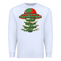White Ufo Christmas Pine Tree Premium Sweatshirt - Bettercallsaul