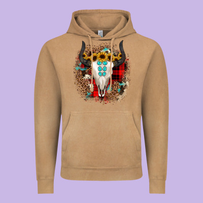 Bullskull Christmas Vintage Hoodie Designed By Jahusdesignshop