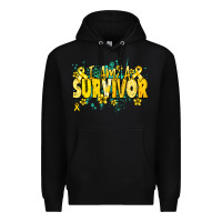 Black I am a survivor yellow ribbon Premium Hoodie - NancyCooperArtShop
