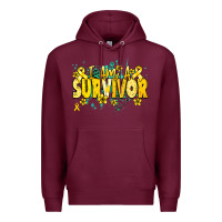 Burgundy I am a survivor yellow ribbon Premium Hoodie - NancyCooperArtShop