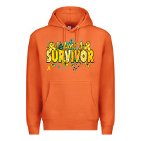 Carrot I am a survivor yellow ribbon Premium Hoodie - NancyCooperArtShop