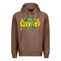 Chestnut I am a survivor yellow ribbon Premium Hoodie - NancyCooperArtShop