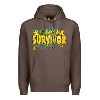 Coffee I am a survivor yellow ribbon Premium Hoodie - NancyCooperArtShop