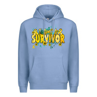 Colony Blue I am a survivor yellow ribbon Premium Hoodie - NancyCooperArtShop