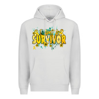 Dove Grey I am a survivor yellow ribbon Premium Hoodie - NancyCooperArtShop