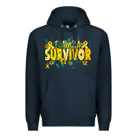 Navy I am a survivor yellow ribbon Premium Hoodie - NancyCooperArtShop