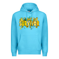 Ocean Blue I am a survivor yellow ribbon Premium Hoodie - NancyCooperArtShop