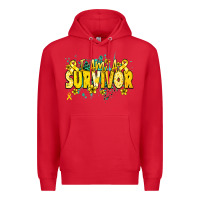 Red I am a survivor yellow ribbon Premium Hoodie - NancyCooperArtShop
