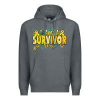 Rock I am a survivor yellow ribbon Premium Hoodie - NancyCooperArtShop