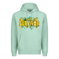 Seafoam I am a survivor yellow ribbon Premium Hoodie - NancyCooperArtShop